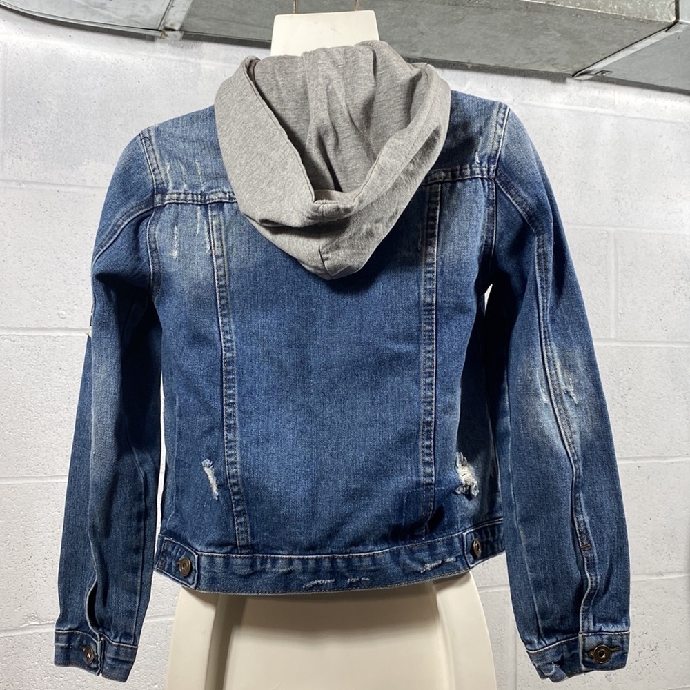 Dex distressed jeans jacket with removable hood​​​​​​​​​​​​​​​​ - Picture 7 of 11
